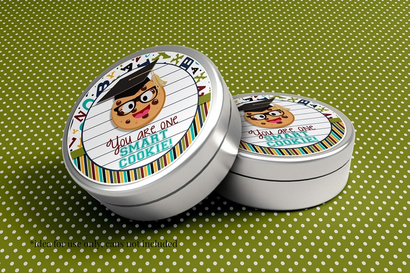 Amanda Creation He's a Smart Cookie Graduation Themed Thank You Sticker Labels for Boys, 40 2" Party Circle Stickers by AmandaCreation, Great for Party Favors, Envelope Seals & Goodie Bags - Image 3